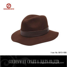 2016 Good quality Wholesale Winter Women Large Brim Wool Fedora Hat